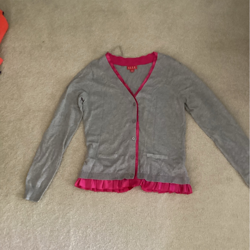 Elle Gray and Pink Cardigan